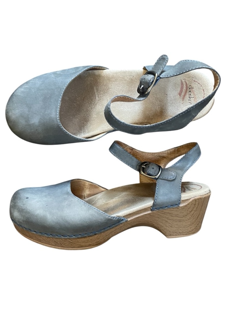 Dansko Sam Mary Jane Clogs Shoes Denim Burnished Nubuck Size 40 EU, 9.5-10 US - Picture 7 of 14